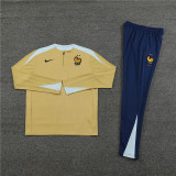 2425 France Golden 1/4 Zipper Player Training Suit