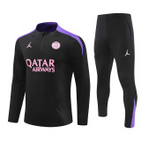 2425 Jordan Psg Black Purple 1/4 Zipper Player Training Suit