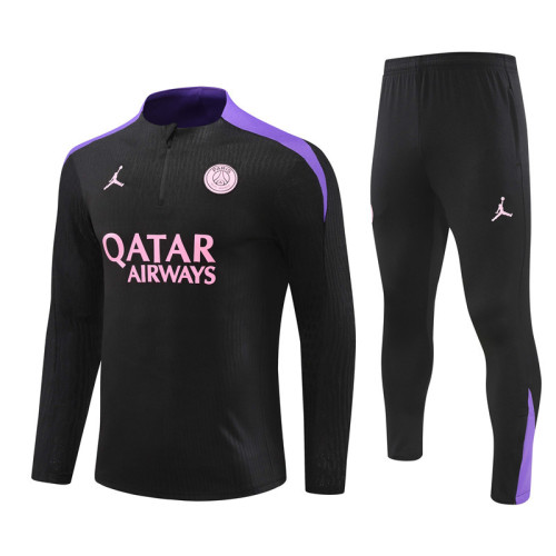 2425 Jordan Psg Black Purple 1/4 Zipper Player Training Suit
