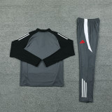 2425 Manchester United Dark Grey 1/4 Zipper Training Suit