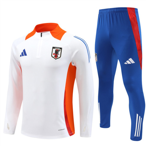 2425 Japan White 1/4 Zipper Training Suit