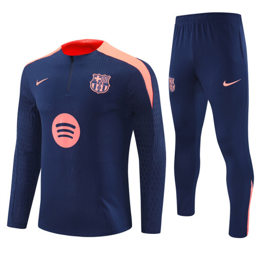 2425 Barcelona Navy Blue 1/4 Zipper Player Training Suit