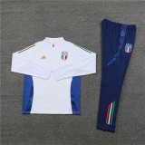 2425 Italy White 1/4 Zipper Training Suit