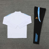 2425 Argentina White 1/4 Zipper Training Suit