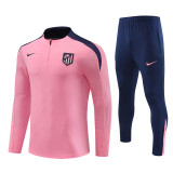 2425 Atlético De Madrid Pink 1/4 Zipper Player Training Suit