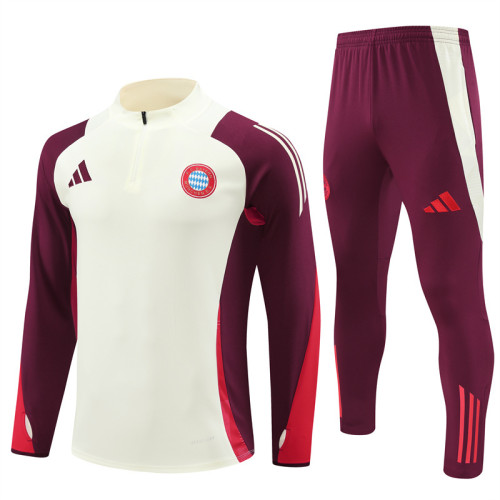 2425 Bayern München White 1/4 Zipper Training Suit