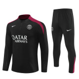 2425 Paris Saint-Germain Black 1/4 Zipper Player Training Suit