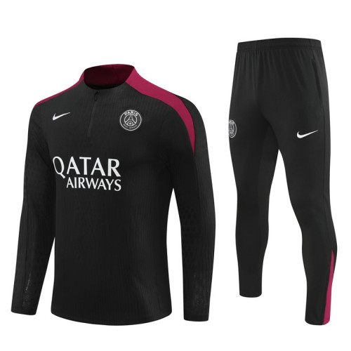 2425 Paris Saint-Germain Black 1/4 Zipper Player Training Suit