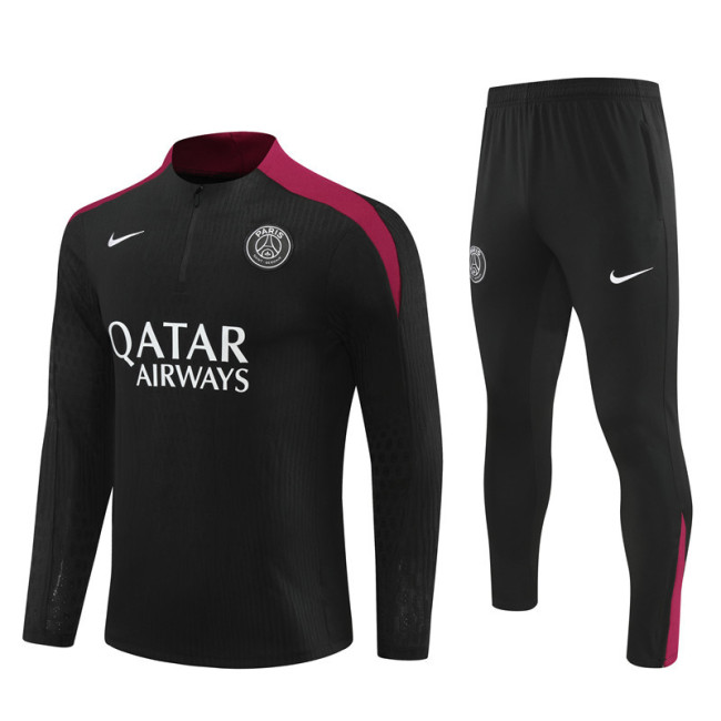 2425 Paris Saint-Germain Black 1/4 Zipper Player Training Suit