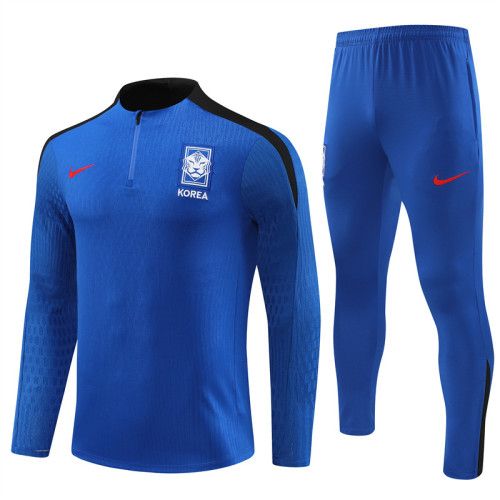 2425 Korea Royal Blue 1/4 Zipper Training Suit