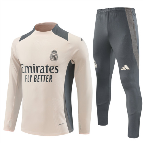 2425 Real Madrid Apricot 1/4 Zipper Player Training Suit