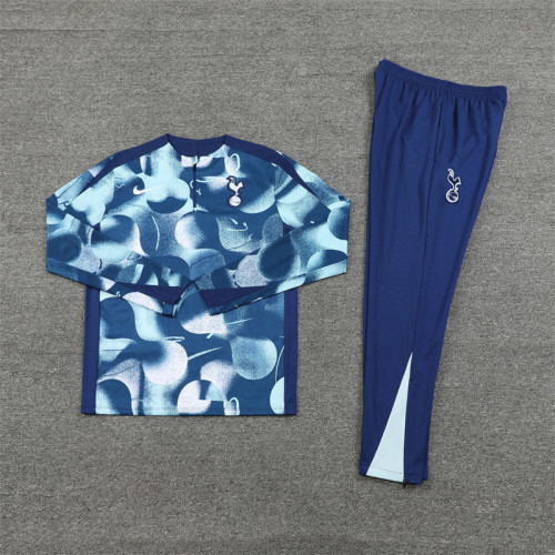 2425 Tottenham Navy Blue 1/4 Zipper Training Suit