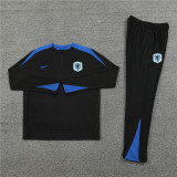 2425 Netherlands Black 1/4 Zipper Player Training Suit