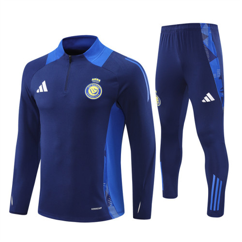 2425 Al Nassr Navy Blue 1/4 Zipper Training Suit