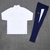 2526 Portugal White 1/4 Zipper Training Suit