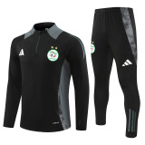 2425 Algérie Black 1/4 Zipper Training Suit