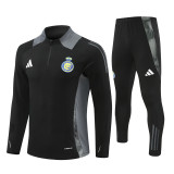 2425 Al Nassr Black 1/4 Zipper Training Suit