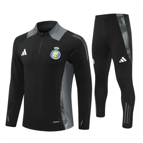 2425 Al Nassr Black 1/4 Zipper Training Suit