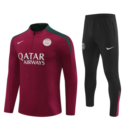 2425 Paris Saint-Germain Red 1/4 Zipper Player Training Suit