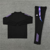 2425 Germany Black 1/4 Zipper Training Suit