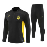 2425 Borussia Dortmund Black 1/4 Zipper Training Suit