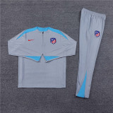 2425 Atlético De Madrid Grey 1/4 Zipper Player Training Suit