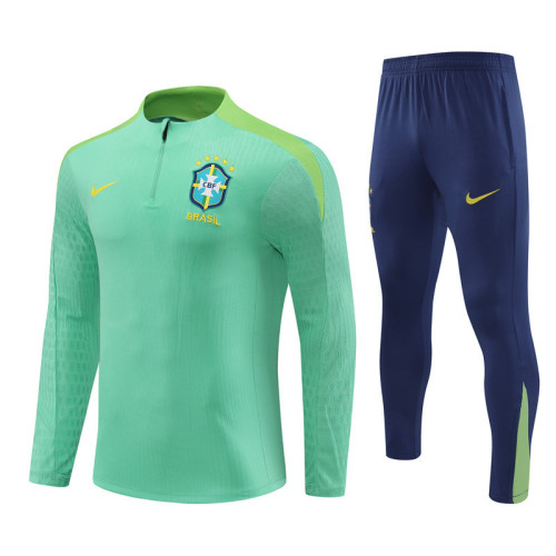 2425 Brazil Green 1/4 Zipper Player Training Suit
