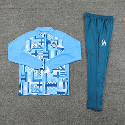 2425 Olympique De Marseille Light Blue 1/4 Zipper Training Suit