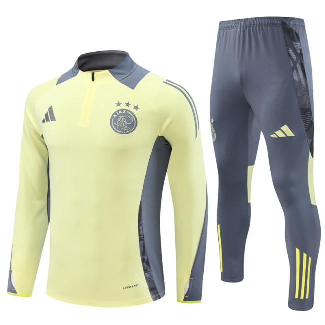 2425 Afc Ajax Light Yellow 1/4 Zipper Training Suit