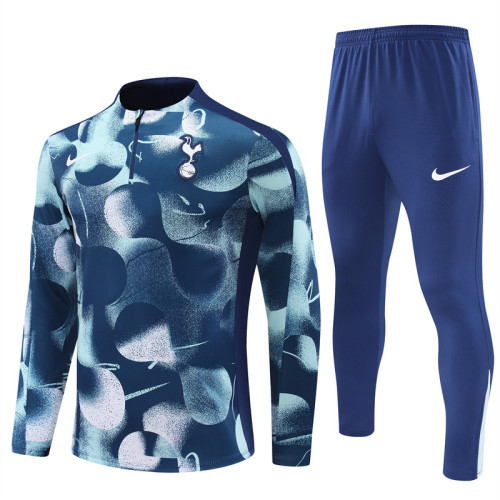 2425 Tottenham Navy Blue 1/4 Zipper Training Suit