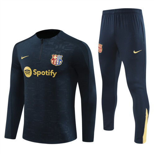 2425 Barcelona Navy Blue 1/4 Zipper Training Suit