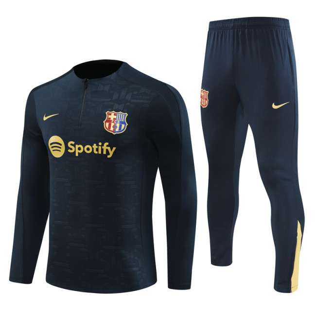 2425 Barcelona Navy Blue 1/4 Zipper Training Suit