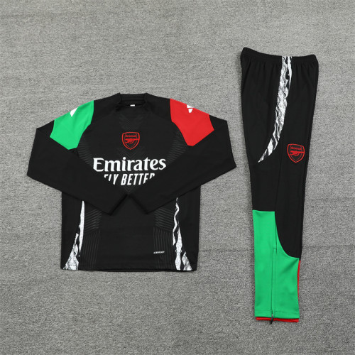 2425 Arsenal Black 1/4 Zipper Player Training Suit