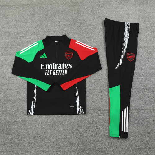 2425 Arsenal Black 1/4 Zipper Training Suit