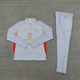 2425 Ac Milan Grey 1/4 Zipper Training Suit