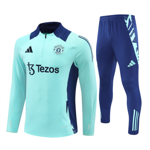 2425 Manchester United Blue 1/4 Zipper Training Suit