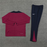 2425 England Red 1/4 Zipper Player Training Suit