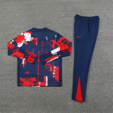 2425 Paris Saint-Germain Red Blue 1/4 Zipper Training Suit