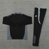 2425 Italy Black 1/4 Zipper Training Suit