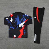 2425 Manchester United Black 1/4 Zipper Training Suit