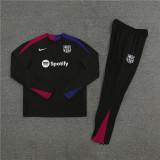 2425 Barcelona Black 1/4 Zipper Player Training Suit