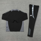 2425 Italy Black 1/4 Zipper Training Suit