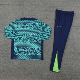 2425 Brazil Blue 1/4 Zipper Training Suit
