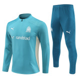 2425 Olympique De Marseille Lake Green 1/4 Zipper Training Suit
