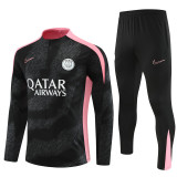 2425 Paris Saint-Germain Black 1/4 Zipper Training Suit