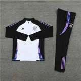 2425 Germany White 1/4 Zipper Training Suit