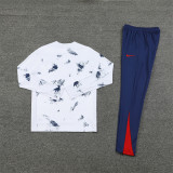 2425 Paris Saint-Germain White 1/4 Zipper Training Suit