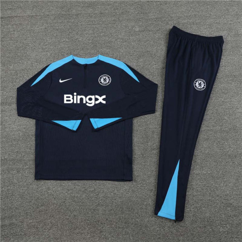 2425 Chelsea Navy Blue 1/4 Zipper Player Training Suit