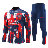 2425 Paris Saint-Germain Red Blue 1/4 Zipper Training Suit