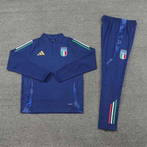 2425 Italy Navy Blue 1/4 Zipper Training Suit